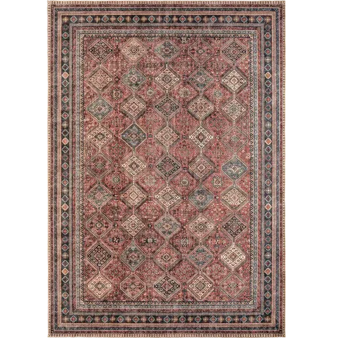 Ornate Border Diamond Pattern Carpet