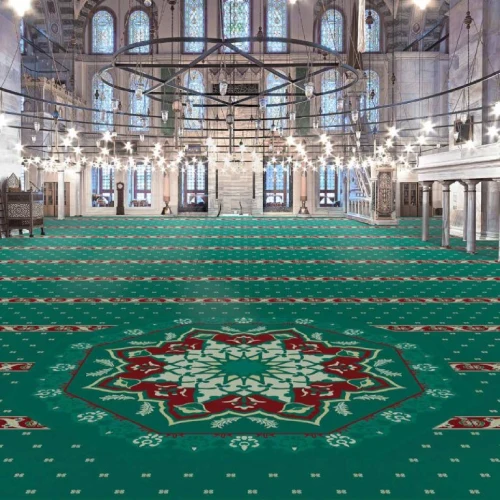 Center-Patterned-Green Mosque Carpets in DUbai