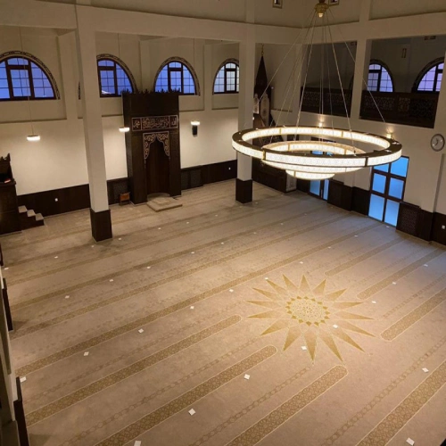 custom design mosque carpet setup in JVC Dubai