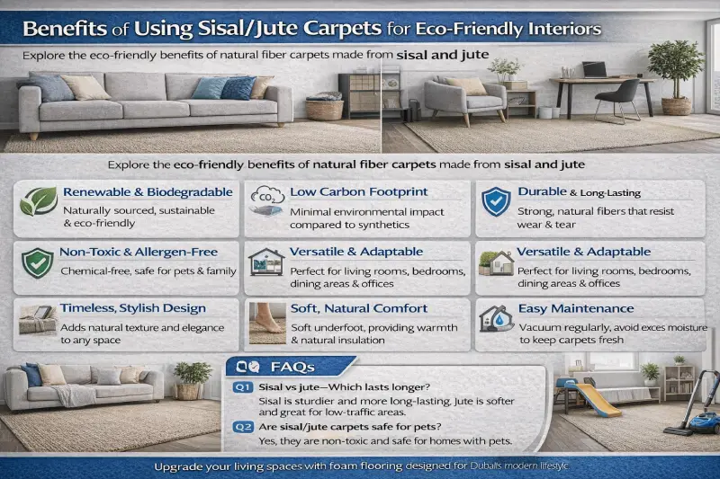 Benefits of using sisal and jute carpets Dubai for eco-friendly interiors