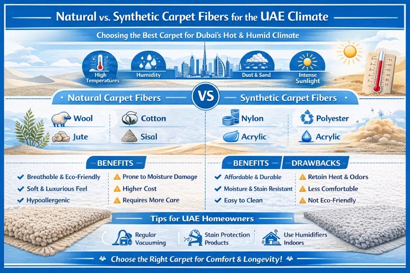 Natural vs Synthetic Carpet Fibers for the UAE Climate